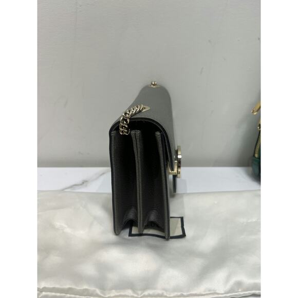 Gucci 510304 Pebbled Leather Shoulder Bag with Chain Strap - Taupe - Picture 7 of 12